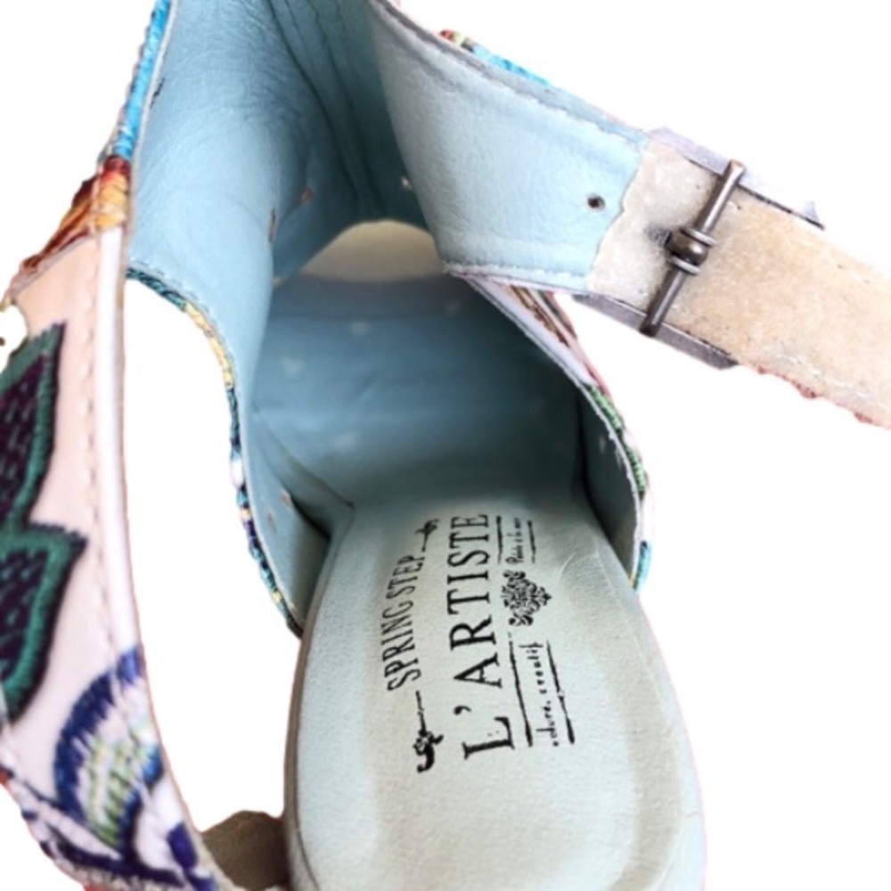 Spring Step Floral Multi-Color Slingback Sandals - Picture 8 of 16